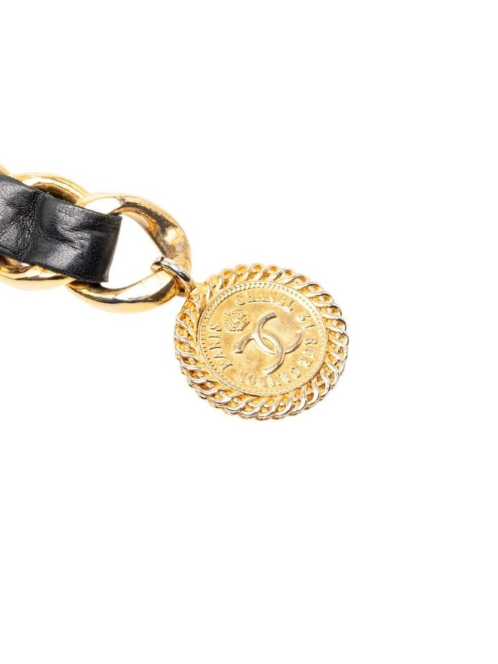 Chanel CC Logo 31 Rue Cambon Coin Chain Belt Gold Plated Leather - Picture 3 of 6